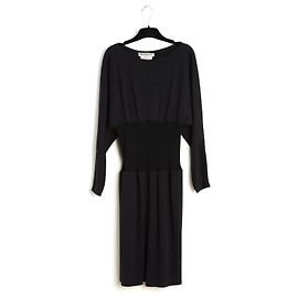 Yves Saint Laurent 1985s Kleid FR40 Dunkelgraue Wollstrick perfektes Kleid UK12 US10 Anthrazitgrau