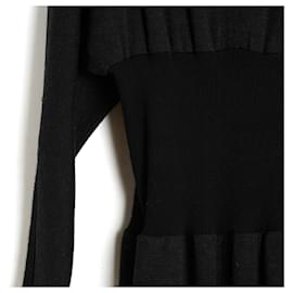 Yves Saint Laurent-Yves Saint Laurent 1985s Dress FR40 Dark Grey Wool Knit perfect dress UK12 US10-Dark grey