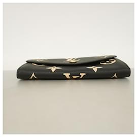 Louis Vuitton-Louis Vuitton Long Wallet Monogram Empreinte-Black,Beige