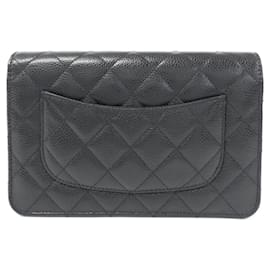 Chanel-Chanel Timeless Classic Line AP0250 Chain Wallet-Black,Dark red
