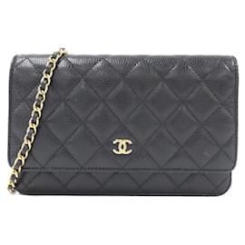 Chanel-Chanel Ligne Classique Intemporelle AP0250 Portefeuille Chaîne-Noir,Bordeaux