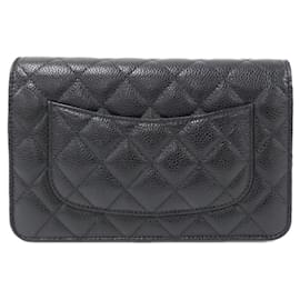 Chanel-Chanel Timeless Classic Line AP0250 Chain Wallet-Black,Dark red