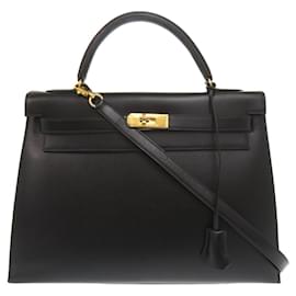 Hermès-Hermes Kelly 32 Black Handbag-Black