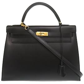 Hermès-Hermes Kelly 32 Black Handbag-Black