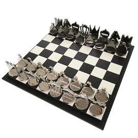 Set d'échecs Prada en cuir Saffiano Noir