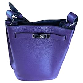 Hermès-So Kelly leather handbag-Dark purple