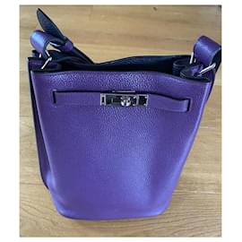 Hermès-So Kelly leather handbag-Dark purple