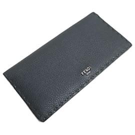 Fendi-Fendi Selleria Long Wallet in Gray-Brown