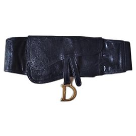 Dior Saddle Gürtel Leder Schwarz Schwarz