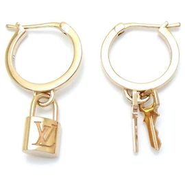 Orecchini Creole Lockit Louis Vuitton in Oro Rosa Altro