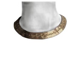 Autre Marque Collier choker Grossé en métal doré ruban maille Doré