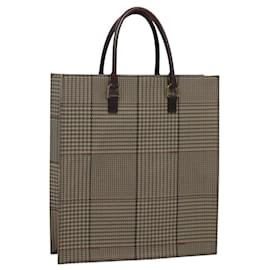 Autre Marque-Poro Ralph Lauren Hand Bag PVC Brown Gold Auth bs22541-Brown,Golden