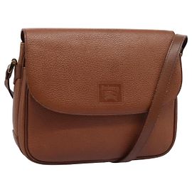 Autre Marque Bolsa de Ombro Burberrys de Couro Marrom Auth bs22432 Marrom