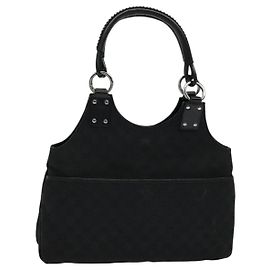 GUCCI GG Canvas Shoulder Bag Black 132260 Auth ep7331 Black