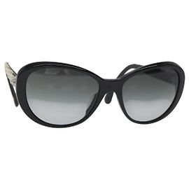 CHANEL Tweed Sunglasses Plastic Black CC Auth bs22164 Black