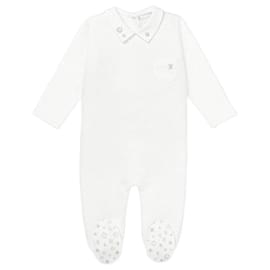 Louis Vuitton-LOUIS VUITTON Pyjama fille blanc neuf avec étiquettes 12 mois-Blanc
