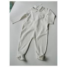Louis Vuitton-LOUIS VUITTON Pyjama fille blanc neuf avec étiquettes 12 mois-Blanc