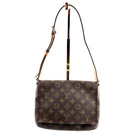 Louis Vuitton Musette Tango Sac à main marron en cuir Marron