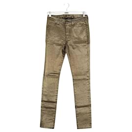 Saint Laurent-Golden Cotton Straight Jeans-Golden