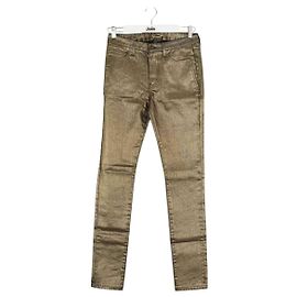 Saint Laurent Jeans rectos de algodón dorado Dorado