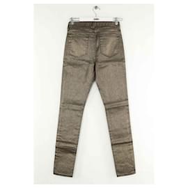 Saint Laurent-Golden Cotton Straight Jeans-Golden