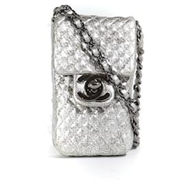 Chanel-CHANEL Handbags T.  Leather-Silvery