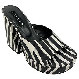 Simon Miller Black / White Slice Zebra Platform Slide-On Sandals Multiple colors