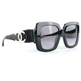 Chanel-CHANEL Sunglasses T.  Metal-Black