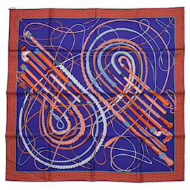 Hermès-Hermès Carré 90 Fouets et Badines" 100% Silk Scarf in Purple-Purple