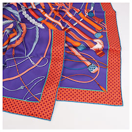 Hermès-Hermès Carré 90 Fouets et Badines" 100% Silk Scarf in Purple-Purple
