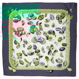 Hermès-Hermès Carré 90 "COUVEE D'HERMES" 100% Silk Scarf in Green-Green