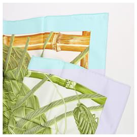 Hermès-Hermès Carré 90 "Jardin Creole" 100% Silk Scarf in Blue x Green-Blue