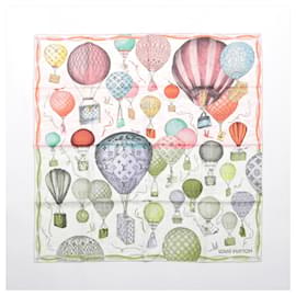 Louis Vuitton-Louis Vuitton "up AND away" M77661 100% Silk Scarf in Pink GM1213-Pink