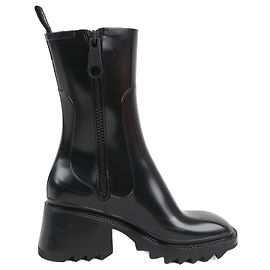 Chloé Chloe BETTY Rubber Boots in Black, Size 38 EU Black