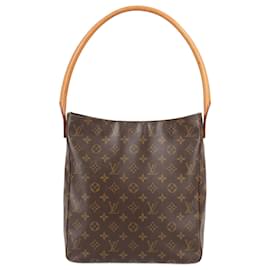 Louis Vuitton-Louis Vuitton Monogram Canvas Looping GM Shoulder Bag M51145-Brown
