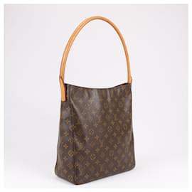 Louis Vuitton-Louis Vuitton Monogram Canvas Looping GM Shoulder Bag M51145-Brown