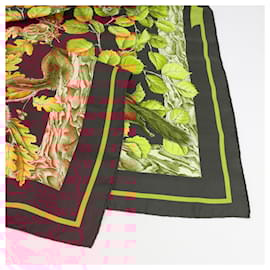 Hermès-Hermès Carré 90 "CASSE NOISETTE" 100% Silk Scarf in Brown-Brown