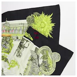 Hermès-Hermès Carré 90 "SANSSOUCY " 100% Silk Scarf in Black-Black