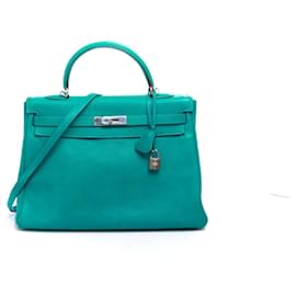 Hermès-HERMES Handbags T.  Leather-Blue
