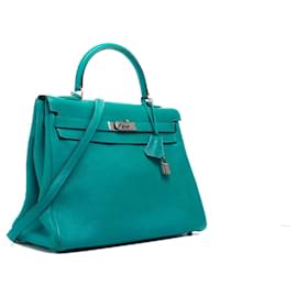 Hermès-HERMES Handbags T.  Leather-Blue