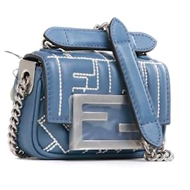 Fendi-Sacs à main FENDI T. Cuir-Bleu