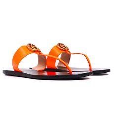 GUCCI Sandalen T.EU 39.5 Leder Orange