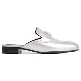 Hermès-HERMES Sandals T.EU 37 Leather-Silvery