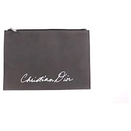 Dior-DIOR Clutch bags T.  Leather-Grey