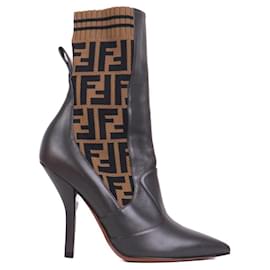 Fendi-FENDI Ankle boots T.EU 38 Leather-Brown