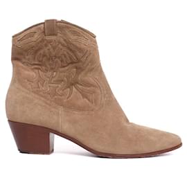 Saint Laurent-SAINT LAURENT Ankle boots T.EU 38.5 Leather-Brown
