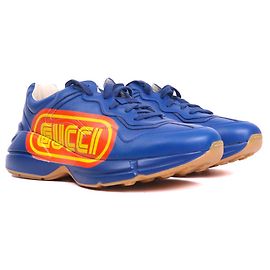 Baskets GUCCI T.EU 43 Cuir Bleu