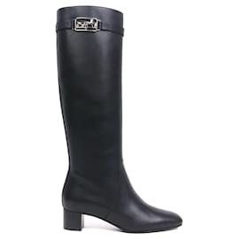 Hermès-HERMES Boots T.EU 37 Leather-Black