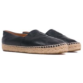 CHANEL - Chanel CC espadrilles in black leather (T37) Black