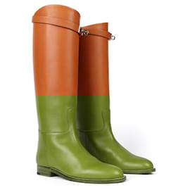 Hermès-HERMES Boots T.EU 34 Leather-Brown